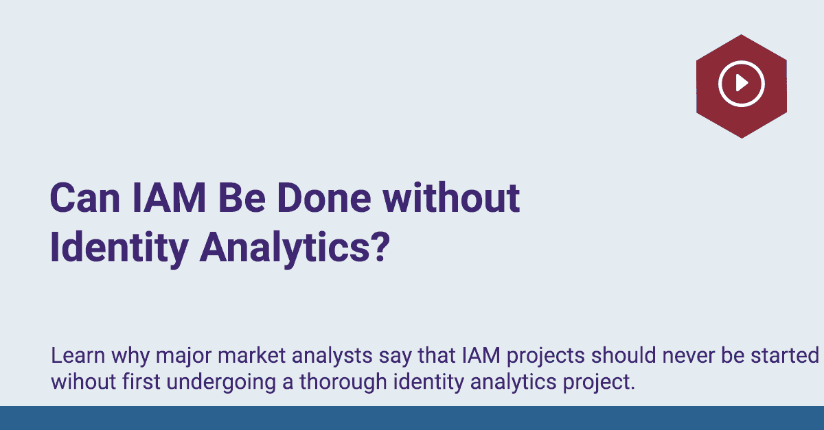 can iam be done without identity analytics